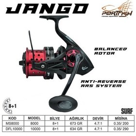 Resim Portfish Jango 8000 Fd Surf Olta Makinesi 8+1 Bb 
