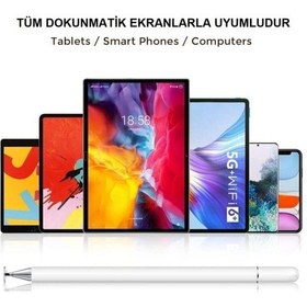 Resim Uyumlu 2 In 1 Stylus Kalem Özel Tasarım Ve Çizim Kalemi Galaxy Tab A8 10.5 Sm-x200 Sm-x205 Kılıf 