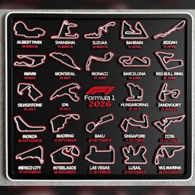 Resim Genç 3D F1 2026 Pista Takvimi – Sektörler ve Yarış Tarihleri | 25X22cm 