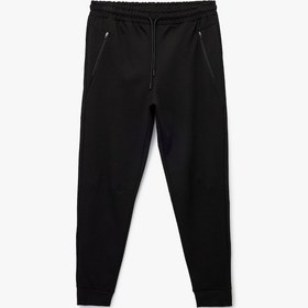 Resim Koton Fermuarlı Cepli Beli Bağcıklı Viskon Karışımlı Spor Jogger Eşofman Altı Siyah 6wam40004nk Siyah 