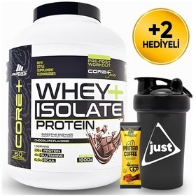 Resim Mustang Nutrition Core+ Series Isolate Whey Protein Tozu 1800 Gr 60 Servis Çikolata + Shaker + Protein Kahve Hediyeli Çikolata Aromalı 