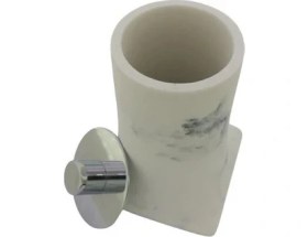 Resim Azm Hırdavat System Tezgah Üstü Beyaz-Krom Pamukluk BA20007 001013 R1-Cr 