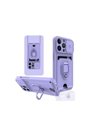 Resim artlab Art İphone 13 Pro Kılıf Zuma Kartvizitli Yüzüklü Silikon - Lila Lab 