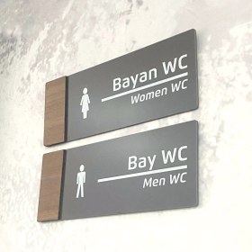 Resim Dekokonsept Wooden Serisi (Wc Set) Ofis Oda Kapı İsimliği Yönlendirme Tabelası 