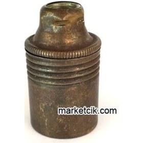 Resim Marketcik Dekoratif E14 Düz Eskitme Metal Duy 