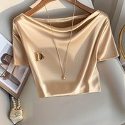 Resim Kadınlar için Şık Düz Renk Kırpılmış Peplum Üst - Partiler, Randevular & İş İçin Esnek Kısa Kollu Gömlek, Tüm Sezonluk Çok Yönlü OOTD Gereci, Crop Top Bluz, Randevu Gece Giyimi, Orta Esneklik 