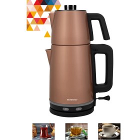 Resim Gold 2200 Watt Paslanmaz Çelik Çay Makinesi ve Su Isıtıcısı ST-7305G 