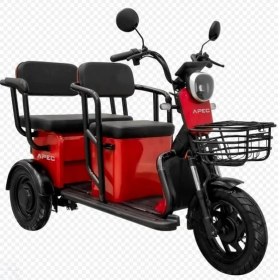 Resim Volta 4M408 9900A 04 Kırmızı Elektrikli Üç Tekerlekli Moped 100 kg Taşıma Kapasitesi ile Konforlu Sürüş 
