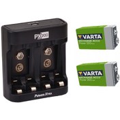 Resim Power-Xtra PX200 A-AAA ve 9V Şarj Cihazı + Varta 56722 9V 200 mAh Şarjlı Pil 2'li 