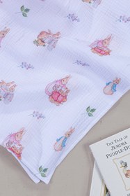 Resim Peter Rabbit Serisi Çok Amaçlı Bebek Müslin Örtüsü Pembe - Pembe / İsimsiz 