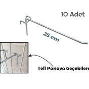 Resim Özfiliz Mağaza Ekipmanları (10 Adet) Tel Pano Ve Hasır Pano Takma Tel Askılık, Ürün Asmak Için Metal Askı, Tel Askı Çubuğu 