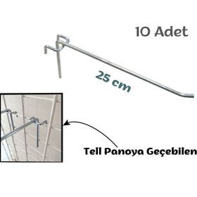 Resim Özfiliz Mağaza Ekipmanları (10 Adet) Tel Pano Ve Hasır Pano Takma Tel Askılık, Ürün Asmak Için Metal Askı, Tel Askı Çubuğu 