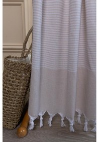 Resim Varol 2 Adet %100 Pamuk Peştemal Büşra Bej/90x180 Bej 