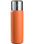 Resim 430Ml Dövülmüş Doku Kapaklı 316 Paslanmaz Çelik Yalıtımlı Çay Süzgeçli Su Şişesi Bpa Içermez Fda Sertifikası Yok - Turuncu 