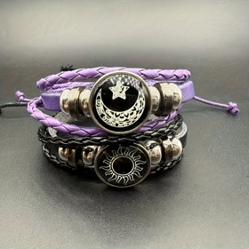 Resim 2 Adet Parlayan Moda El Örgüsü Çift Güneş, Ay ve Yıldız Bileklik Seti, Müzik Festivalleri/Babalar Günü/Okula Dönüş Sezonu için En İyi Arkadaş Parlayan Takı Hediyesi, Dostluk Bileklikleri,Şık Bileklik Seti,El Yapımı Bileklikler,Işıltılı Takılar,Sembolik Takı,Festival Katılımcıları 