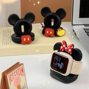 Resim DISNEY Mickey Mouse Saat Şarj Standı - Silikon Tabanlı ve Kırmızı Puantiyeli Fiyonklu, Karakter Temalı Şarj İstasyonu, Seyahat Dostu Saat Saklama Kutusu, Şık Aksesuar Organizatörü (Beyaz/Siyah) - Disney Hayranları İçin Mükemmel Hediye, Ev Ofis Dekoru, Eğlenceli Tasarım, Zarif Yapı, Teknoloji Tutkunları, Koleksiyon Parçası 