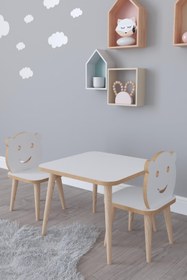 Resim Remaks Bambi Yaz Sil Yüzey Çocuk Masa Sandalye Takımı 1 Aktivite Oyun Masası 2 Sandalye - Beyaz 