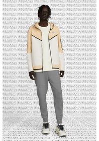 Resim Nike Sportswear Tech Fleece Full Zip Hoodie Fermuarlı Kapüşonlu Sweatshirt Bej 