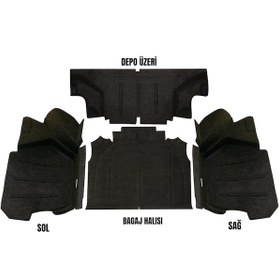 Resim Tofaş Doğan Şahin Bagaj İçi Halı Seti 4 Parça 4'lü Set 