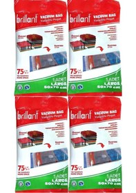 Resim Brillant Vakumlu Poşet/hurç 50 70cm Large İç Adet 1 4 Lü Set Şeffaf 