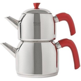 Resim Hisar Optima Mars İndüksiyon Tabanlı Midi Çelik Çaydanlık Kırmızı Inox 