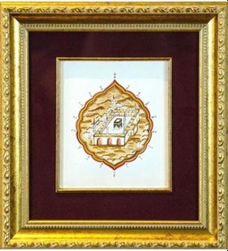 Resim Minyatür 25x20 Cm El Yapımı Dekoratif Çerçeveli Kabe Figürü 