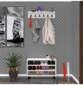 Resim Kenzlife Ayakkabılık Galoş3 Byzbyz 53 080 32 Kapaklı 3 Raflı 12 Çift Ayakkabı Kapasitesi Ahşap 