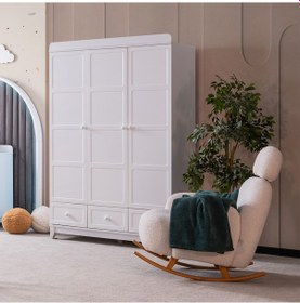 Resim Gardırop, Berlin 3 Kapaklı Çekmeceli Dolap - Beyaz 
