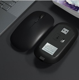 Resim Sneezy Samsung Tablet Şarj Edilebilir Sessiz Mouse Bluetooth + 2.4Hz Wifi Kablosuz Mouse Fare 