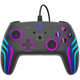 Resim Gaojunshop01 Siyah, Nefes Efekti Işıklı, Çift Titreşimli, Xbox 360/pc/ps4/ps3/switch Uyumlu Oyun Kumandası 