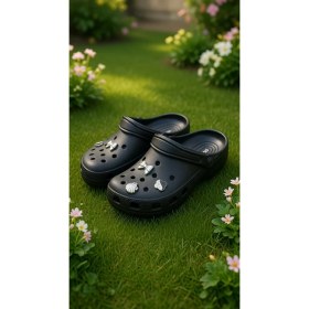 Resim Stil Shoes Kadın Cros Sabo Terlik Deniz Havuz Plaj Bahçe Terlik Burnu Kapalı Taşlı Aksesuarlı Terlik E014 