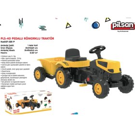 Resim Unisex Çocuk Sarı Active Römorklu Traktör Pedallı Pls-40 07-316 Sarı 