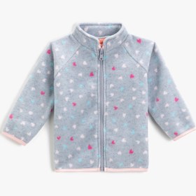 Resim Kız Bebek Puantiyeli Fermuarlı Sweatshirt Uzun Kollu 