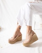 Resim Limoya Kadın Nude Kroko Dolgu Topuklu Sandalet 