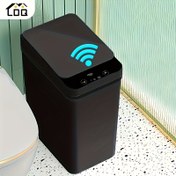 Resim Akıllı Çöp Kutusu, Ev Kullanımı İçin Küçük Kapaklı Çöp Kutusu, 12L Kapasite, Yatak Odası, Banyo, Ofis, Oturma Odası İçin Uygun, Pilsiz, Akıllı Sensörlü Çöp Kutusu, Elektrikli Emişli Otomatik Atık Kutusu Banyo ve Oturma Odası İçin 