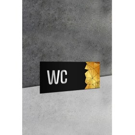 Resim Ahwall Dekoratif Aynalı Kapı Numarası Pleksi Wc Tabelası, Gümüş 