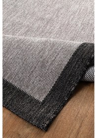 Resim Elit Premium Sisal Jut Halı 1401 Hav Ve Toz Yapmaz Bordürlü Halı Gri-siyah Gri - Siyah 