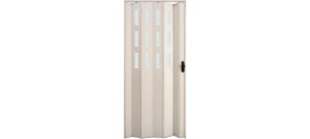 Resim Faran Dekorasyon 102 x 230 Beyaz Renk Camlı Pvc Akordiyon Katlanır Kapı - Frnakmodel-138 