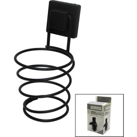 Resim Siyah - Metal Fönlük Fön Makine Askısı Kare Macun YAPIŞKANLI10X11X15CM (5224) 