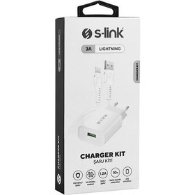 Resim S-link SL-EC10L 1100MA Lightning Şarj Aleti - Beyaz 