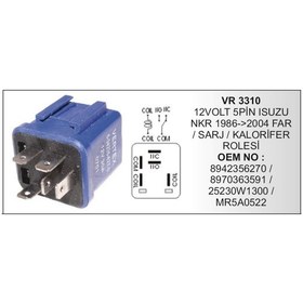 Resim Kalorifer Far Sarz Rolesi 12V 5P Isuzu 504630756 