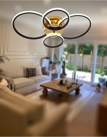 Resim TT AYDINLATMA TT035-4-SYSR TT Aydınlatma Drone Modeli Mat Siyah - Sarı 4 lü ( Sarı Işık ) Led Avize 