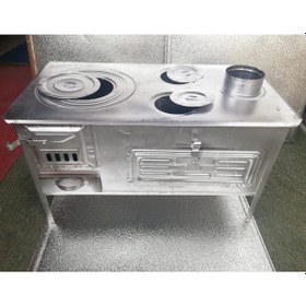 Resim Beyaz Bahçe Tipi Sac Kuzine Soba 