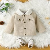 Resim Unisex Rahat Polar Astarlı Kış Ceketi Erkek ve Kızlar İçin - Rahat Uzun Kollu Düğmeli Yaka, Kalın Polar ve Peluş Kenar, Dış Mekan Aktiviteleri İçin Mükemmel, Rahat Kış Giysileri, Basit Şık Tasarım, Yumuşak Dokulu 