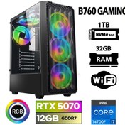 Resim Xaser Thunder X140 I7 14700F 32GB Ddr5 Ram 1tb M.2 Nvme SSD 12GB RTX5070 Masaüstü Oyuncu Bilgisayarı 
