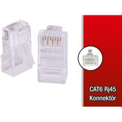 Resim Concord C-5546 Rj45 Cat6 Altın Uçlu Jack Konnektör 100'Lü Paket Concord