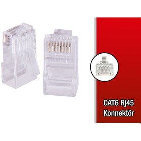 Resim Concord C-5546 Rj45 Cat6 Altın Uçlu Jack Konnektör 100'Lü Paket 