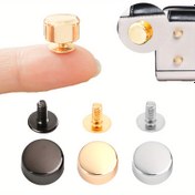 Resim 5 Set 10mm Düz Başlı Çivi Çanta Ayakları Vida ile - DIY Çanta Alt Koruma için Metal Çivi Tokaları, Suni Deri El Sanatları Donanım Aksesuarları, Kayış için Chicago Vida Geri Niyetleri, Kova Kubbeler, Bagaj, Giysi/Çanta/Ayakkabılar için Punk Tarzı Kumaş Düğme 