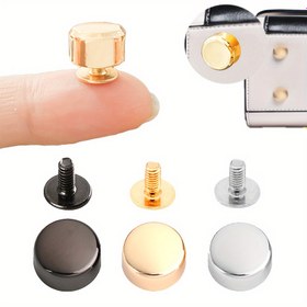 Resim 5 Set 10mm Düz Başlı Çivi Çanta Ayakları Vida ile - DIY Çanta Alt Koruma için Metal Çivi Tokaları, Suni Deri El Sanatları Donanım Aksesuarları, Kayış için Chicago Vida Geri Niyetleri, Kova Kubbeler, Bagaj, Giysi/Çanta/Ayakkabılar için Punk Tarzı Kumaş Düğme 