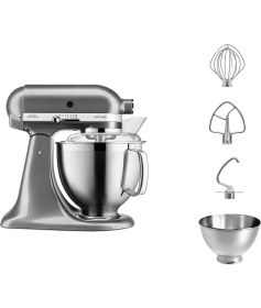 Resim Kitchenaid 5KSM185PSEMS Artisan Mutfak Şefi 300 W Güç ve 4.8 Lt Kapasite Medallion Silver 